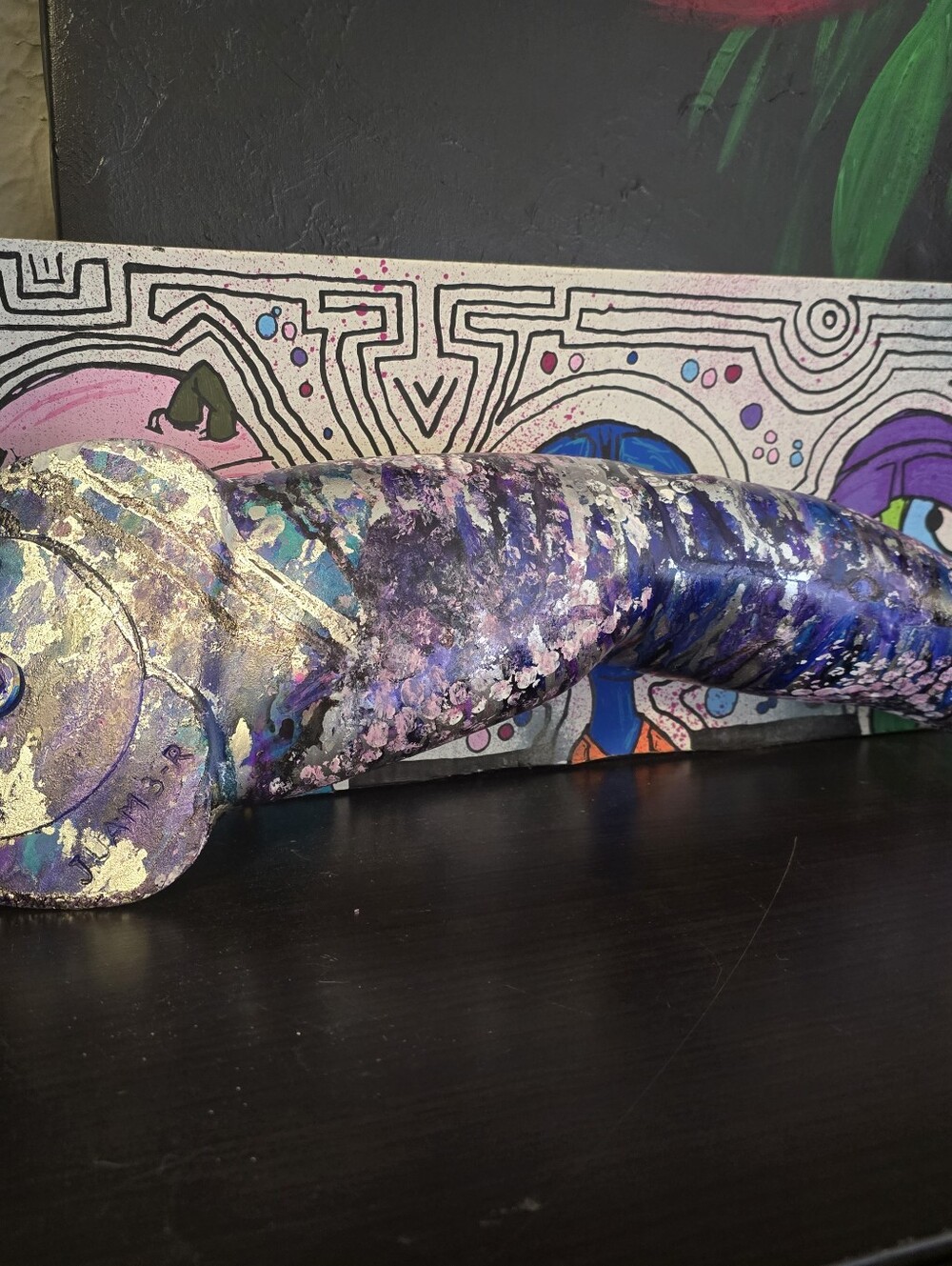 HANDCRAFTED Upcycled Mannequin Arm HANDPAINTED Abstract Tabletop Art Decor - Picture 13 of 17
